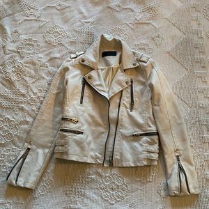 White Leather Jacket - Blank NYC